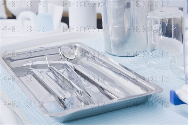 Dental equipment on tray