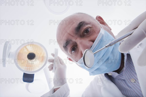 View directly below dentist during examination