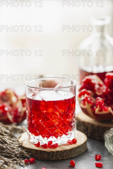 Glass of pomegranate juice