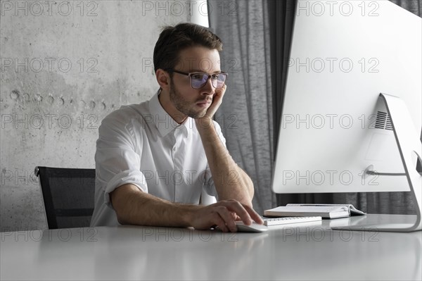 Businessman working at computer