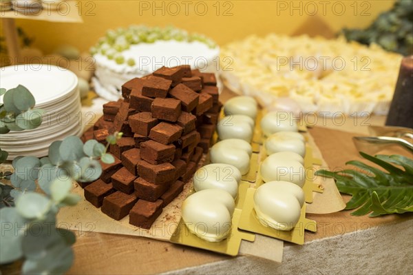 Chocolates on table