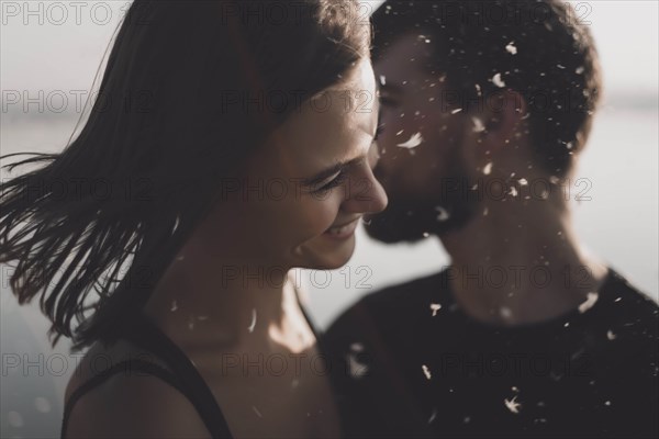 Smiling young couple with pollen