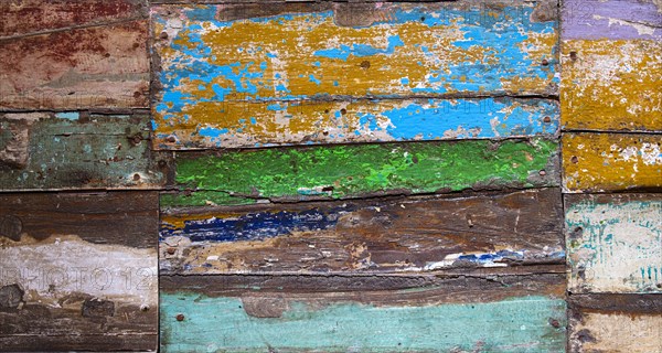 Weathered painted wood