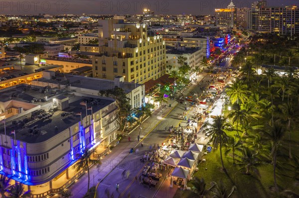 Cityscape at sunset of South Beach in Miami, USA