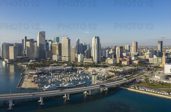 Marina by skyline of Miami, USA