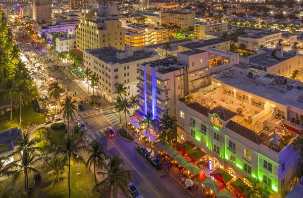 Cityscape at sunset of South Beach in Miami, USA