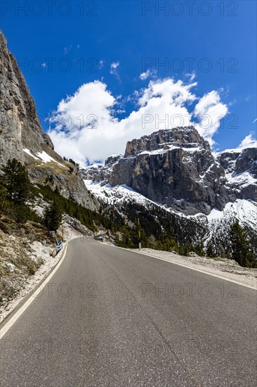 Mountain road in Dolomites, Italy