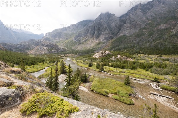 River and mountains in Gallatin National Forest, Montana, USA