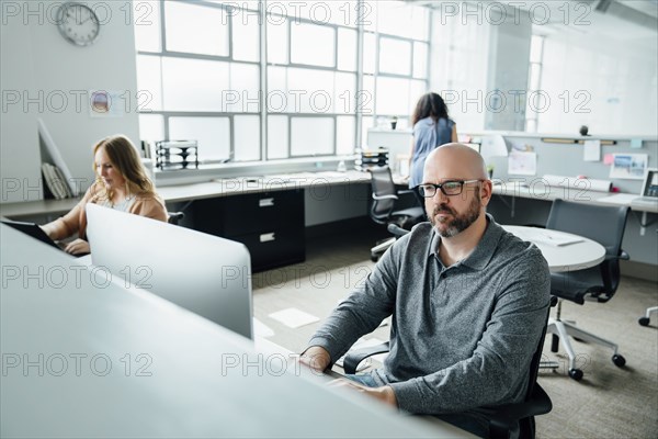 Man using computer in office