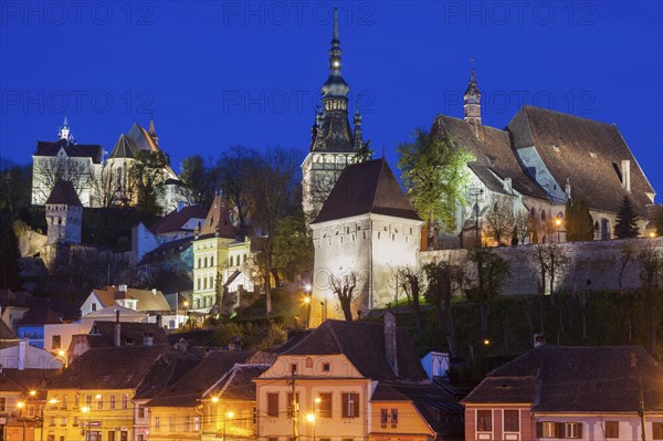 Old town at night in Sighisoara