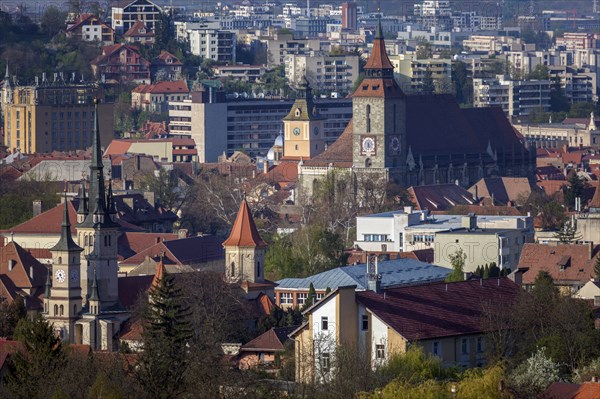 Cityscape with churches in Brasov