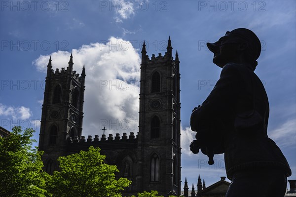 Statue by Notre-Dame Basilica in Montreal