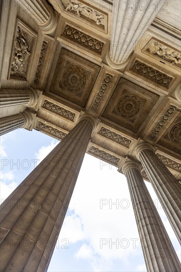 Columns and sculpted ceiling in Paris