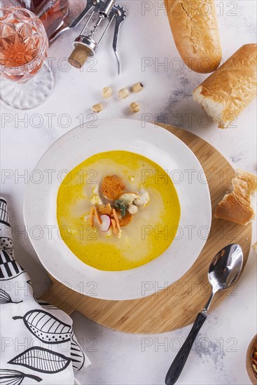 Pumpkin soup with croutons