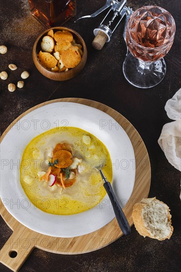 Pumpkin soup with croutons