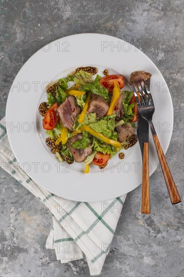 Steak and vegetable salad