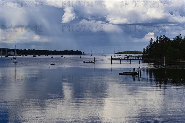 Overcast sky above Northeast Harbor, Mount Desert Island, USA