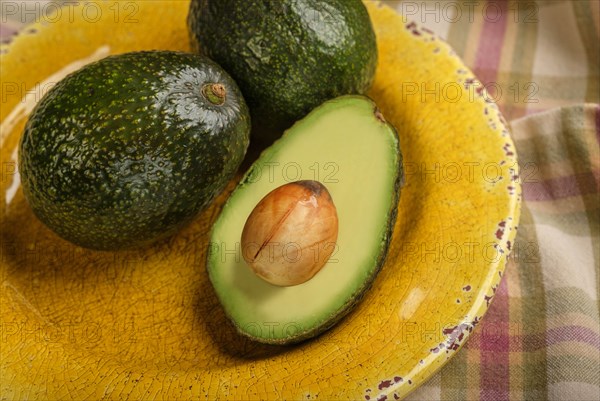 Avocados on plate