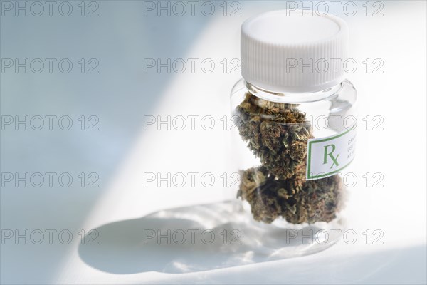 Medical marijuana in bottle