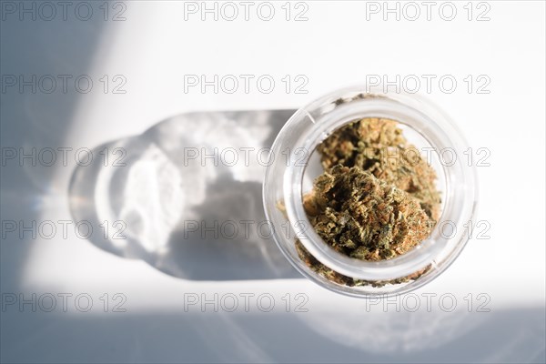 Medical marijuana in bottle