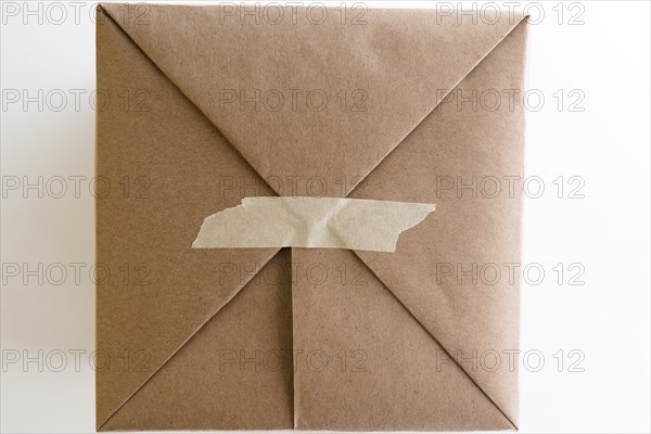 Tape on brown envelope