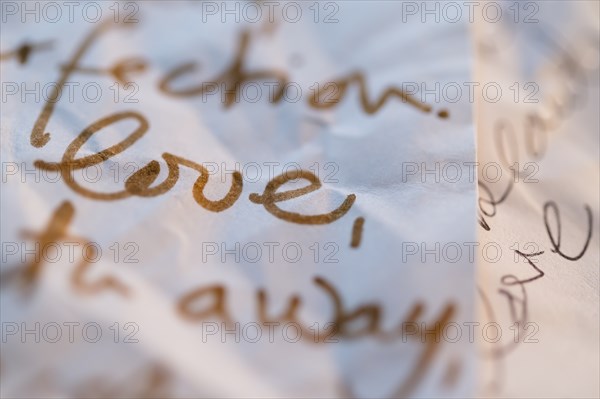 Close up of letter with word 'love'