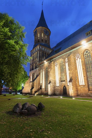 Konigsberg Cathedral at night in Kaliningrad, Russia