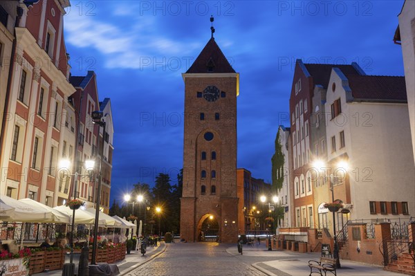 Elblag Gate Tower at night in Elblag, Warmian-Masurian, Poland