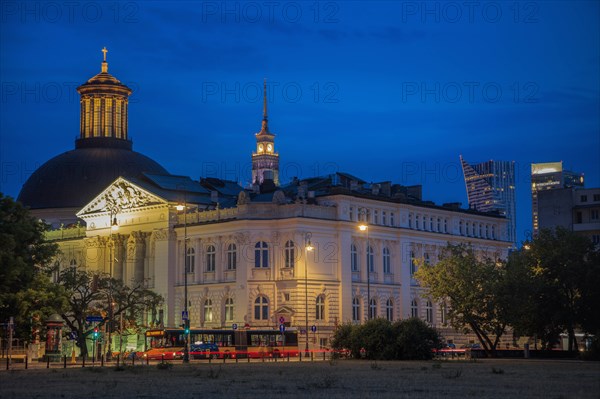 Holy Trinity Church behind Zacheta National Gallery Of Art in Warsaw, Masovia, Poland