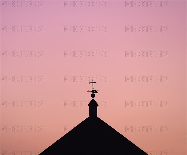 Silhouette of church roof at sunset in Seville, Andalusia, Spain
