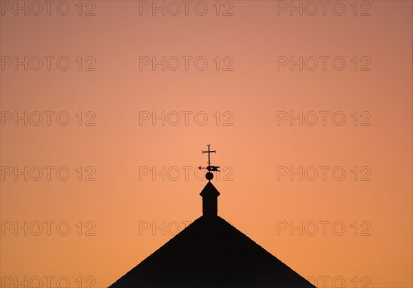 Silhouette of church roof at sunset in Seville, Andalusia, Spain