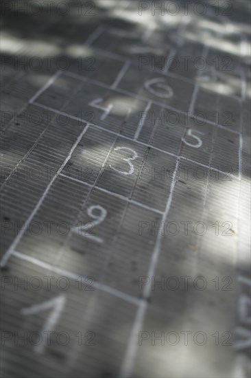 Hopscotch on pavement