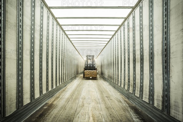 Forklift inside tunnel