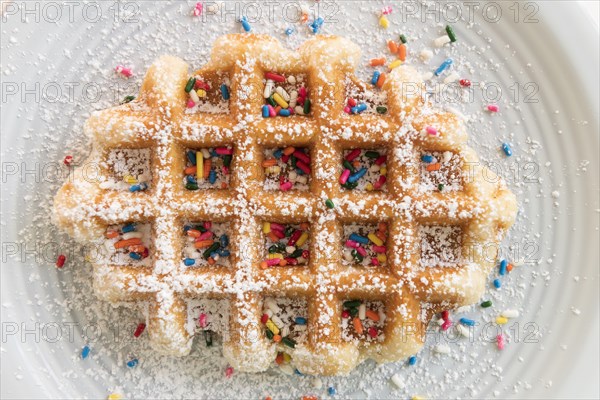 Sprinkles on waffle