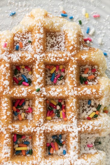 Sprinkles on waffle