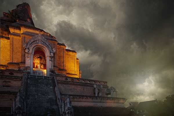 Temple at sunset in Sukhothai, Thailand