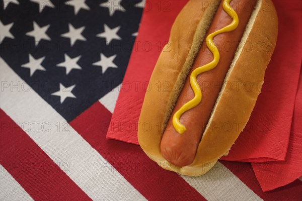 Hot dog on American flag