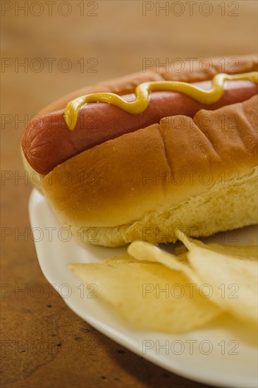 Hot dog and potato chips