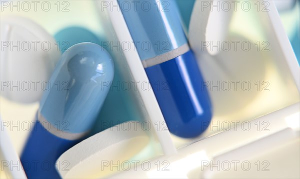 Close up of pills in tray