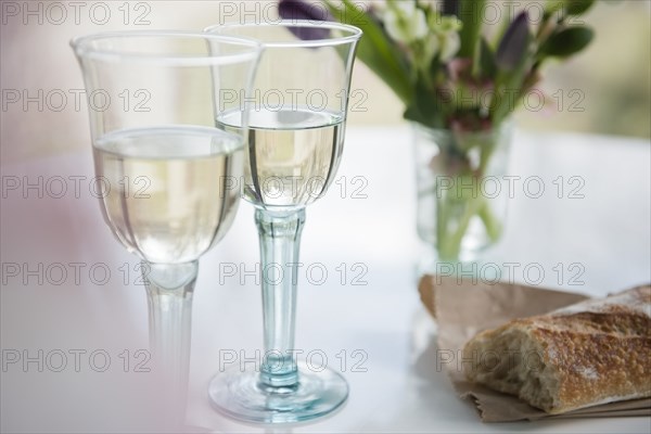 Glasses of white wine