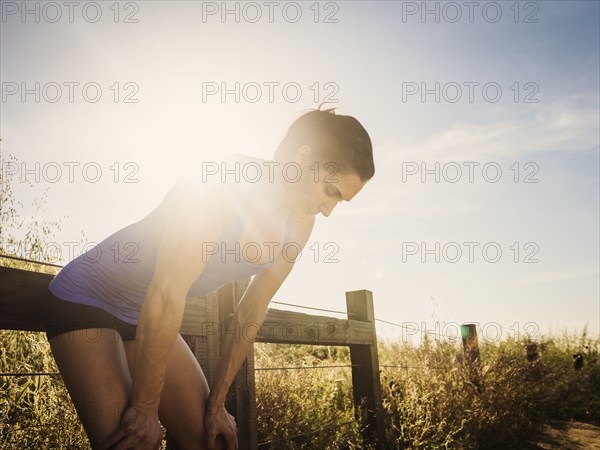 Woman resting after exercise