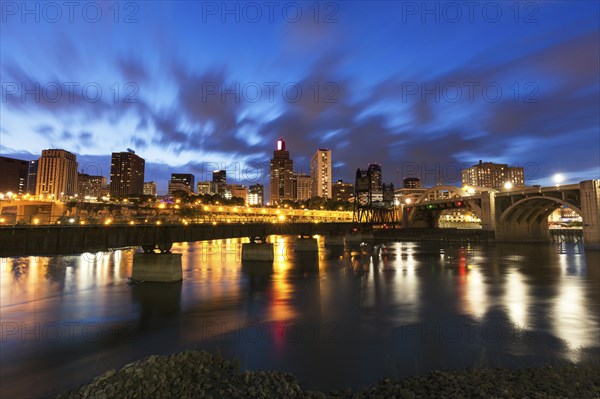 Cityscape of St. Paul, Minnesota at night