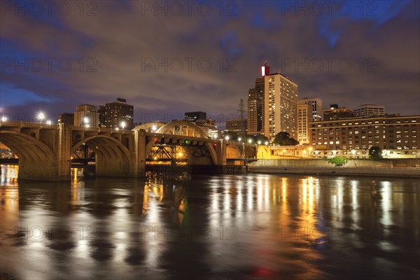 Cityscape of St. Paul, Minnesota at night