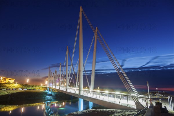 Bridge at night in Dunkirk, France