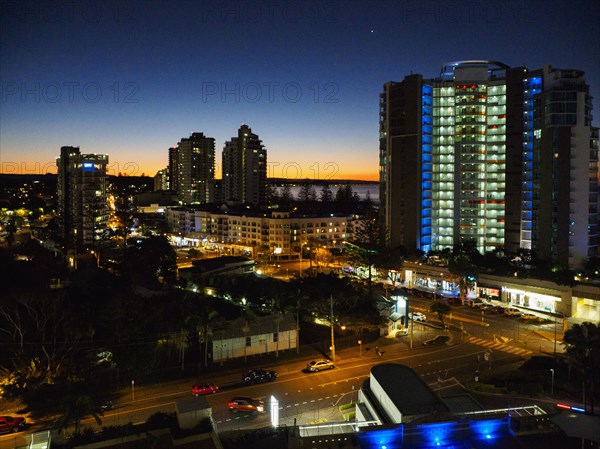 Buildings during night in Coolangata, Australia