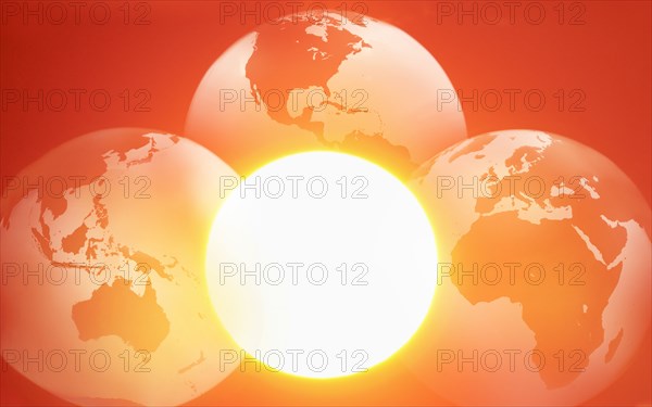 Planet Earth orbiting the sun