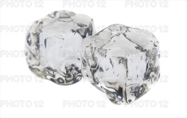 Ice cubes on white background