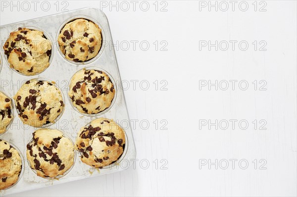 Fruit muffins in muffin tin