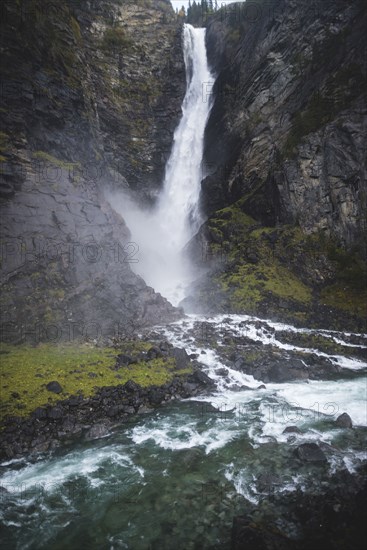 Svoufallet waterfall in Gjora, Switzerland