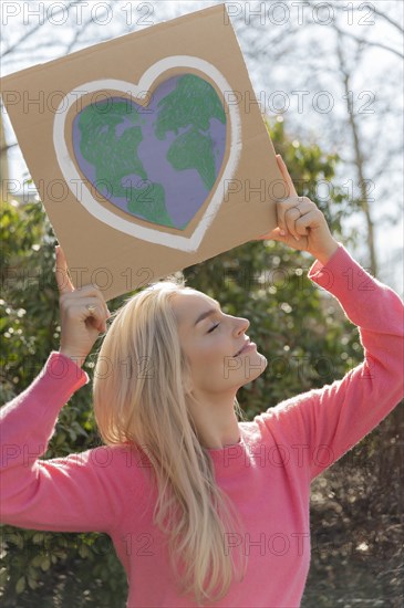 Woman protesting climate change